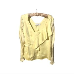 Valentino yellow silk blouse size 10